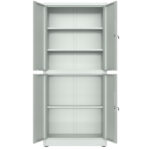 Professionaalne metallhoiukapp 4 pöördust 900x400x1800mm Lukk 3 reguleeritavat riiulit Helehall | Adexa SEFC2LG - Image 2