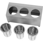 Kaubanduslik söögiriistade korvihoidja 3 auku roostevaba teras | Adexa KFA03B - Image 5