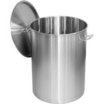 Professionaalne prügikast roostevabast terasest kaanega 95 liitrit | Adexa SDB95