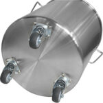 Professionaalne prügikast roostevabast terasest kaane ja ratastega 75 liitrit | Adexa SDC75 - Image 3