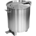 Professionaalne Prügikast Roostevabast Terasest Kaane, Rataste ja Pedaaliga 75 liitrit | Adexa SDCP75