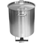 Professionaalne Prügikast Roostevabast Terasest Kaane, Rataste ja Pedaaliga 75 liitrit | Adexa SDCP75 - Image 4