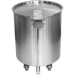 Professionaalne Prügikast Roostevabast Terasest Kaane, Rataste ja Pedaaliga 75 liitrit | Adexa SDCP75 - Image 6