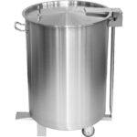 Professionaalne prügikast roostevaba kaanega & ratastega & pedaaliga 95 liitrit | Adexa SDCP95 - Image 2