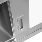 Seinakapp klaasist liugustega roostevaba teras 1200x400x650 mm | Adexa SWCGD120402 - Image 3