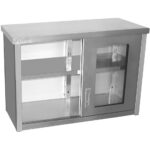 Seinakapp klaasist liugustega roostevaba teras 1000x400x650mm | Adexa SWCGD100402