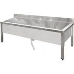 Madal potipesuvalamu Roostevaba teras 1 kauss Tagaplekk 1500x600x660mm Ruudukujulised jalad | Adexa SMSJY15060