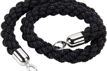 Must punutud piirdeköis hõbedaste otstega 1,5 m | Adexa BR01BS