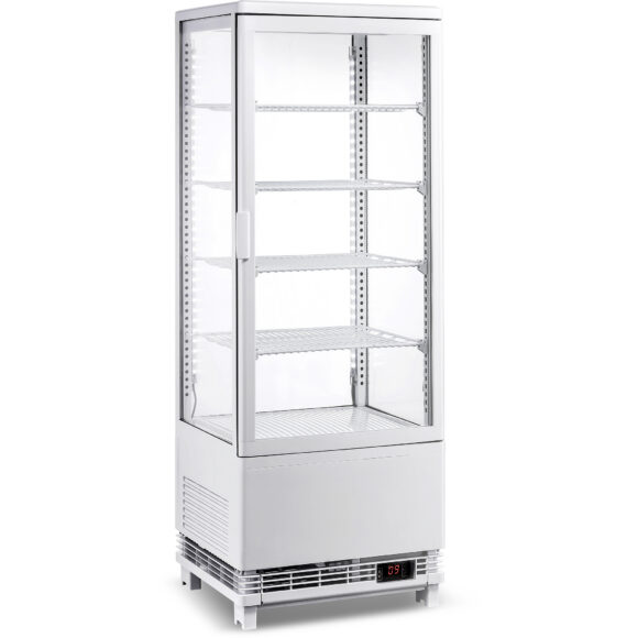 98-liitrine tööpinnale paigaldatav vitriinkülmik, 4 riiulit, valge, 1 tasane uks | Adexa CL98W