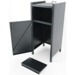 Prügikasti kapp, millel on kukkumistunnel ja kandikute riiul Must | Adexa TRC5054 - Image 5