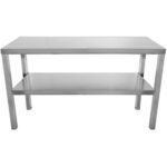 Äriköögi etteandelaud 2 tasandit, roostevaba teras 800x335x700mm | Adexa WHES803470 - Image 3