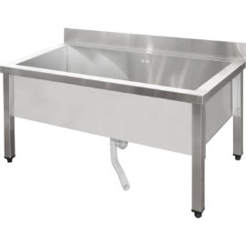 Madal kaubanduslik potipesuvann Roostevaba teras 1 kauss Pritsmekaitse 1000x600x660mm Ristkülikukujulised jalad | Adexa SMSJY10060