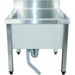 Madala Kaubanduslik Poti Pesuvalamu Roostevaba teras 1-kausiga Tagapaneel 600x600x660mm Ruudukujulised jalad | Adexa SMSJY6060 - Image 6