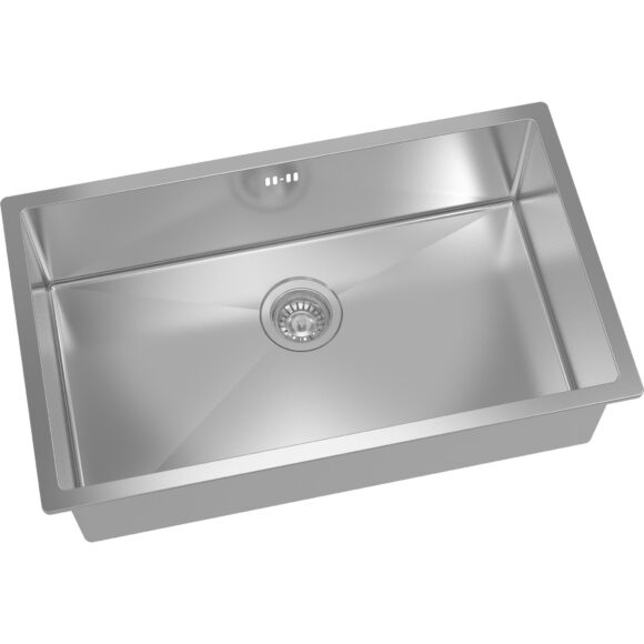 Premium ühekohaline valamu 750x450x220mm pealt paigaldatav roostevaba teras | Adexa SB754522