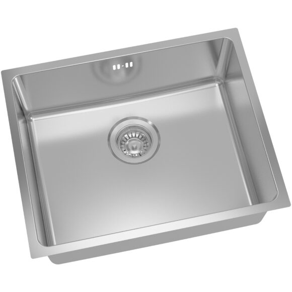 Premium ühekordne valamukauss 540x440x200mm pealt paigaldatav roostevaba teras | Adexa SB205040