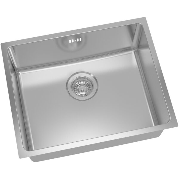 Premium ühe-kausiga valamu 540x440x185mm pealtpaigaldatav roostevaba teras | Adexa SBIK