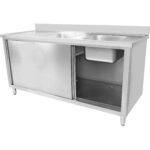 Kahe kausiga roostevabast terasest kahekordne valamu 1500x600x900mm pritsmekaitsega | Adexa DSD15602DR - Image 2