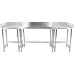 Kaubanduslik roostevabast terasest töölaua parempoolne nurk, 700x700x965mm | Adexa DWL7070R - Image 4