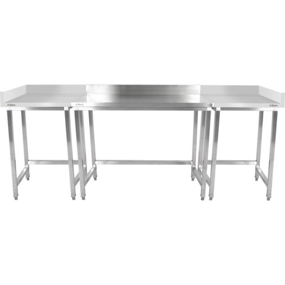 Kaubanduslik roostevabast terasest töölaua parempoolne nurk, 700x700x965mm | Adexa DWL7070R - Image 4