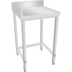 Kaubanduslik roostevabast terasest töölaua parempoolne nurk, 700x700x965mm | Adexa DWL7070R