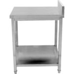 Kaubanduslik töölauapakkumine roostevaba teras Alumise riiuliga Tagasipööratud serv 300x700x900mm | Adexa DWT3070 - Image 2