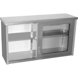 Seinakapik kapp klaasist lükandustega roostevaba teras 1400x400x800mm | Adexa SWCGDHH140402
