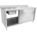 Kaupmehe valamu liugustega Roostevaba teras 1 kauss Vasak Alumine riiul Pritsmealus 1800x700x900mm | Adexa DSA180702DL