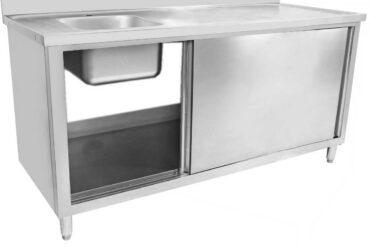 Kaupmehe valamu liugustega Roostevaba teras 1 kauss Vasak Alumine riiul Pritsmealus 1800x700x900mm | Adexa DSA180702DL