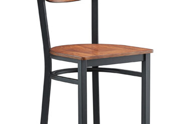 Must terasest tool antiikse pähklipuu istme ja seljatoega | Adexa GS65VWSWB