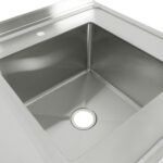 Kaubanduse valamu Roostevaba teras 1200x700x900mm 1 kauss vasakul Praktiline tagasein 50mm | Adexa DSE1270L - Image 3