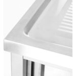 Kaubanduse valamu Roostevaba teras 1200x700x900mm 1 kauss vasakul Praktiline tagasein 50mm | Adexa DSE1270L - Image 6