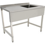 Kaubanduslik valamu Roostevaba teras 1200x700x900mm 1 kauss paremal pritsmekaitsega 50mm | Adexa DSE1270R