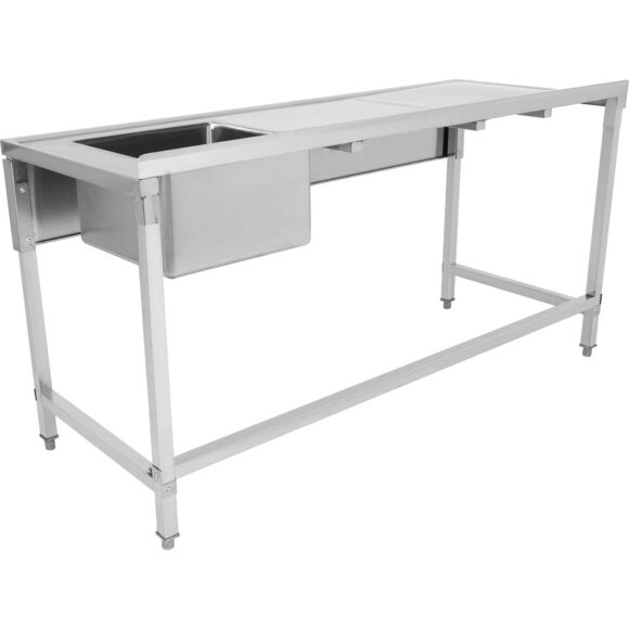 Kommertslik valamu roostevaba teras 1800x700x900mm 1 kauss paremal pritsmekaitsega 50mm | Adexa DSE1870R - Image 10