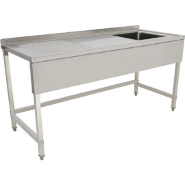 Kommertslik valamu roostevaba teras 1800x700x900mm 1 kauss paremal pritsmekaitsega 50mm | Adexa DSE1870R