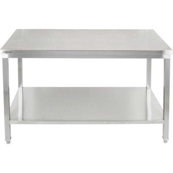 Premium töölaud alumise riiuliga 304 roostevaba teras Sobib välitingimustesse 1600x600x900mm | Adexa Elite ET260160