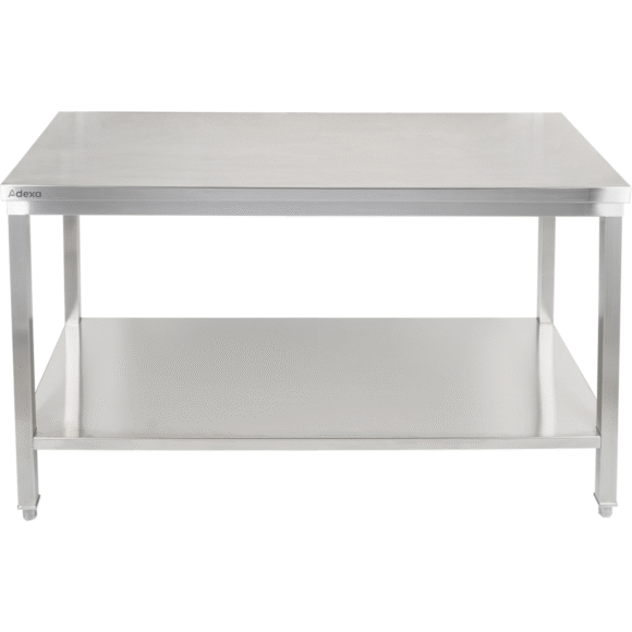 Premium töölauaga laud alumise riiuliga 304 roostevaba teras Sobib välitingimustesse 1800x600x900mm | Adexa Elite ET260180