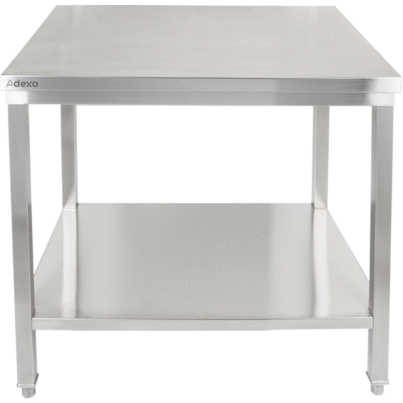 Premium töölaud alusriiuliga, 304 roostevaba teras, sobib õues kasutamiseks, 600x600x900 mm | Adexa Elite ET26060