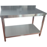 Kaubanduslik töölaud koos tagaseinaga roostevaba teras, ruudukujulised jalad 900x800x900mm | Adexa QNH11136 - Image 6