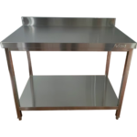 Kaubanduslik töölaud koos tagaseinaga roostevaba teras, ruudukujulised jalad 900x800x900mm | Adexa QNH11136 - Image 3