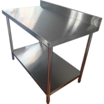 Kaubanduslik töölaua alumine riiul seinapaneel roostevaba teras ümarad jalad 600x800x900mm | Adexa QNH1162 - Image 6