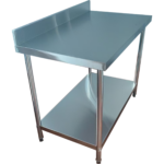 Kaubanduslik töölaua alumine riiul seinapaneel roostevaba teras ümarad jalad 600x800x900mm | Adexa QNH1162 - Image 2