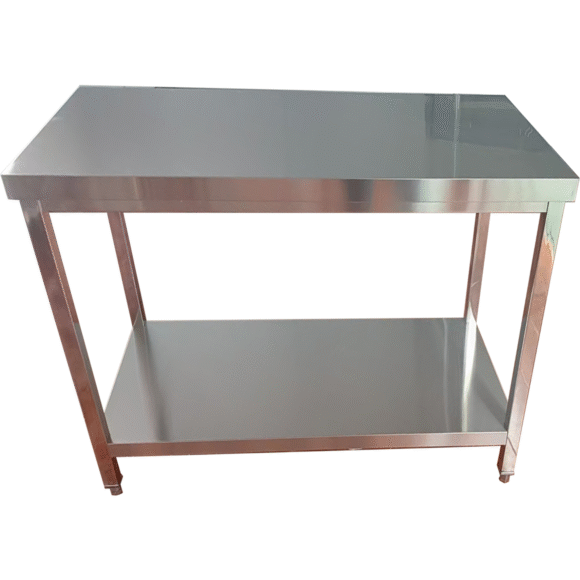 Äriline töölaua alariiul Roostevaba teras Ruudukujulised jalad 1800x700x900mm | Adexa QNH1192 - Image 4