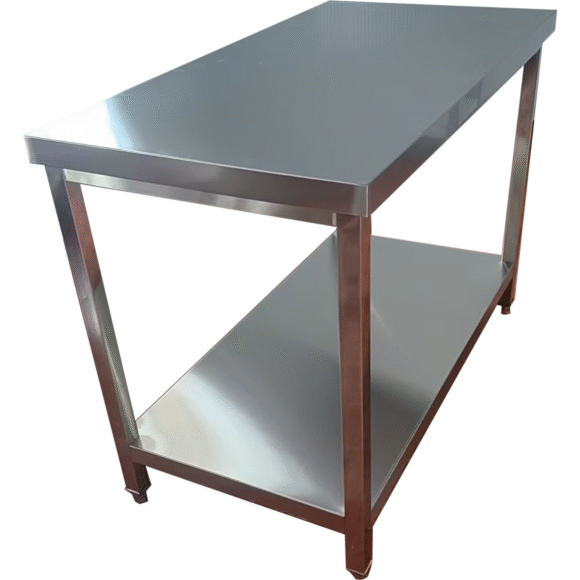 Äriline töölaua alariiul Roostevaba teras Ruudukujulised jalad 1800x700x900mm | Adexa QNH1192 - Image 6