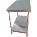 Kaubanduslik töölaud alumise riiuliga, roostevaba teras, ümarad jalad, 600x700x900mm | Adexa QNH1114 - Image 2