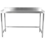 Töölaua pritsmekaitsega Roostevaba teras Alumise riiulita 1800x600x900 mm | Adexa SWTB60180B