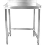 Töölaud Seljatoega Roostevaba teras Pole alumist riiulit 800x700x900mm | Adexa SWTB7080B