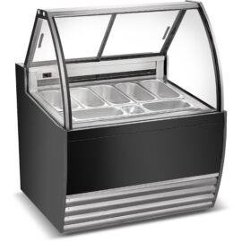 Professionaalne Gelato ja Jäätise Serviiriraamat 7 anumat Kumer esiosa Must | Adexa DW7RB