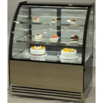 Vitriinkülmik koogilett Ümar esiosa 3 riiulit 1000x700x1300mm Roostevaba teras & Must | Adexa HL1000EM3 - Image 2