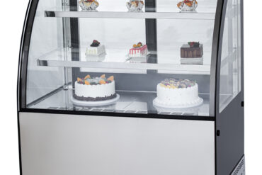 Vitriinkülmik kumer esiosa 2 riiulit 1000x700x1200mm roostevaba teras & Must | Adexa HL1000EM2