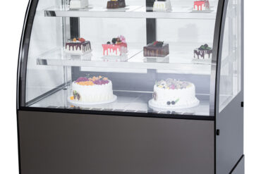 Vitriinkülmik Ümara esiosaga 2 riiuliga 1000x700x1200mm Must | Adexa HL1000EM2B